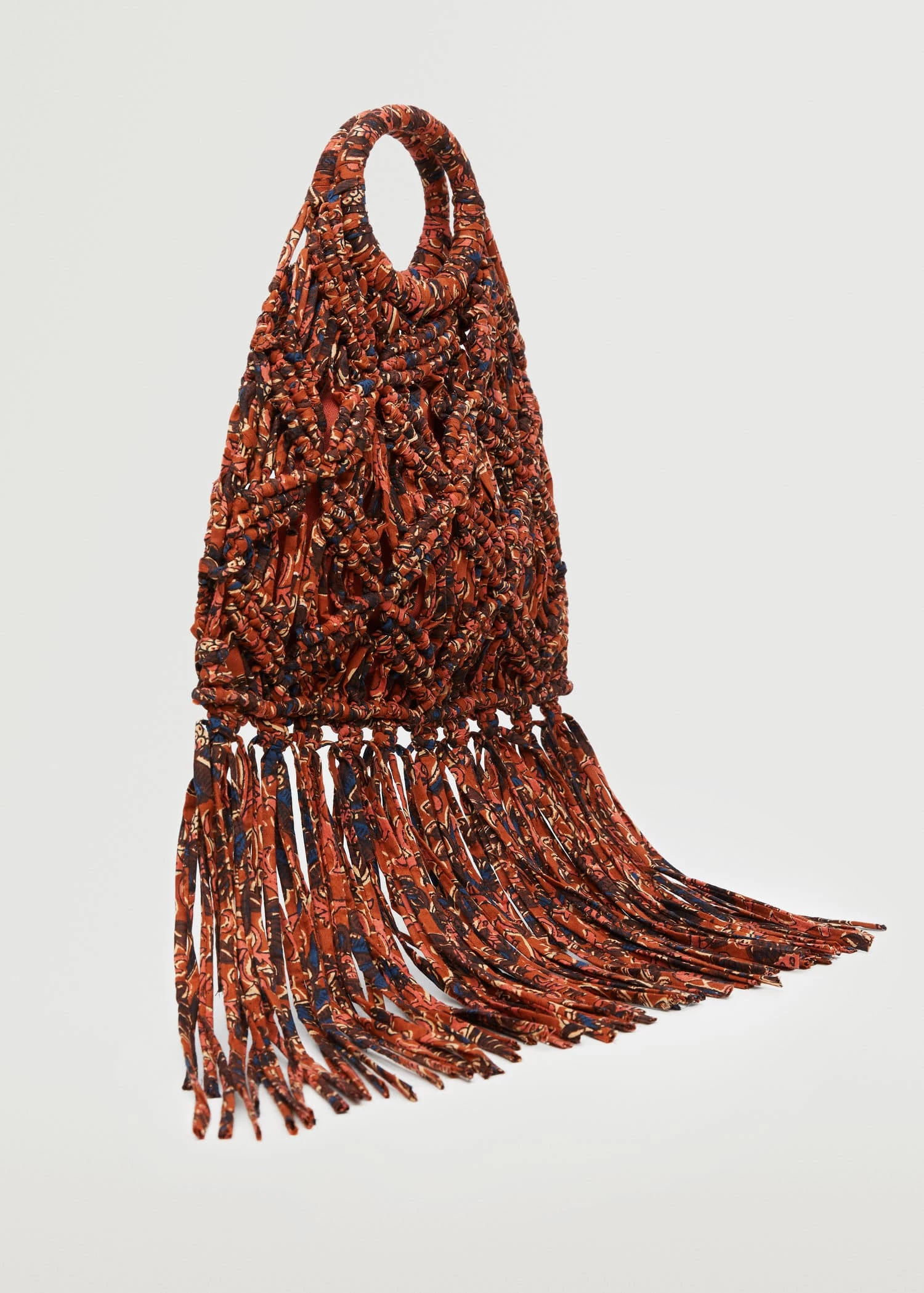 Mango Fringed Handbag Russet 2 Mango Fringed Handbag Russet - Image 2