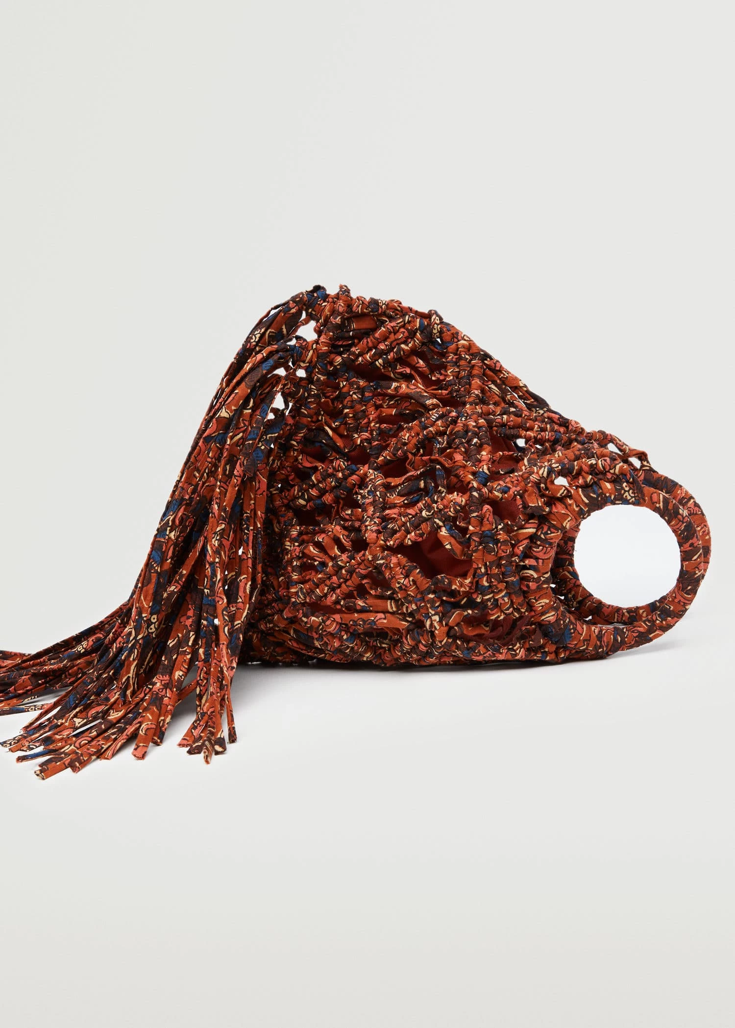 Mango Fringed Handbag Russet 4 Mango Fringed Handbag Russet - Image 4