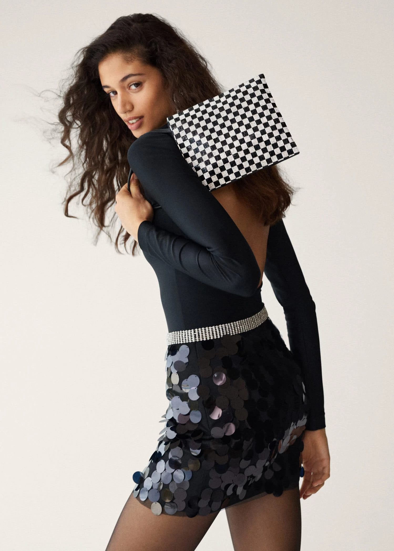 Mango Mini Sparkling Bag Black 1 Mango Mini Sparkling Bag Black