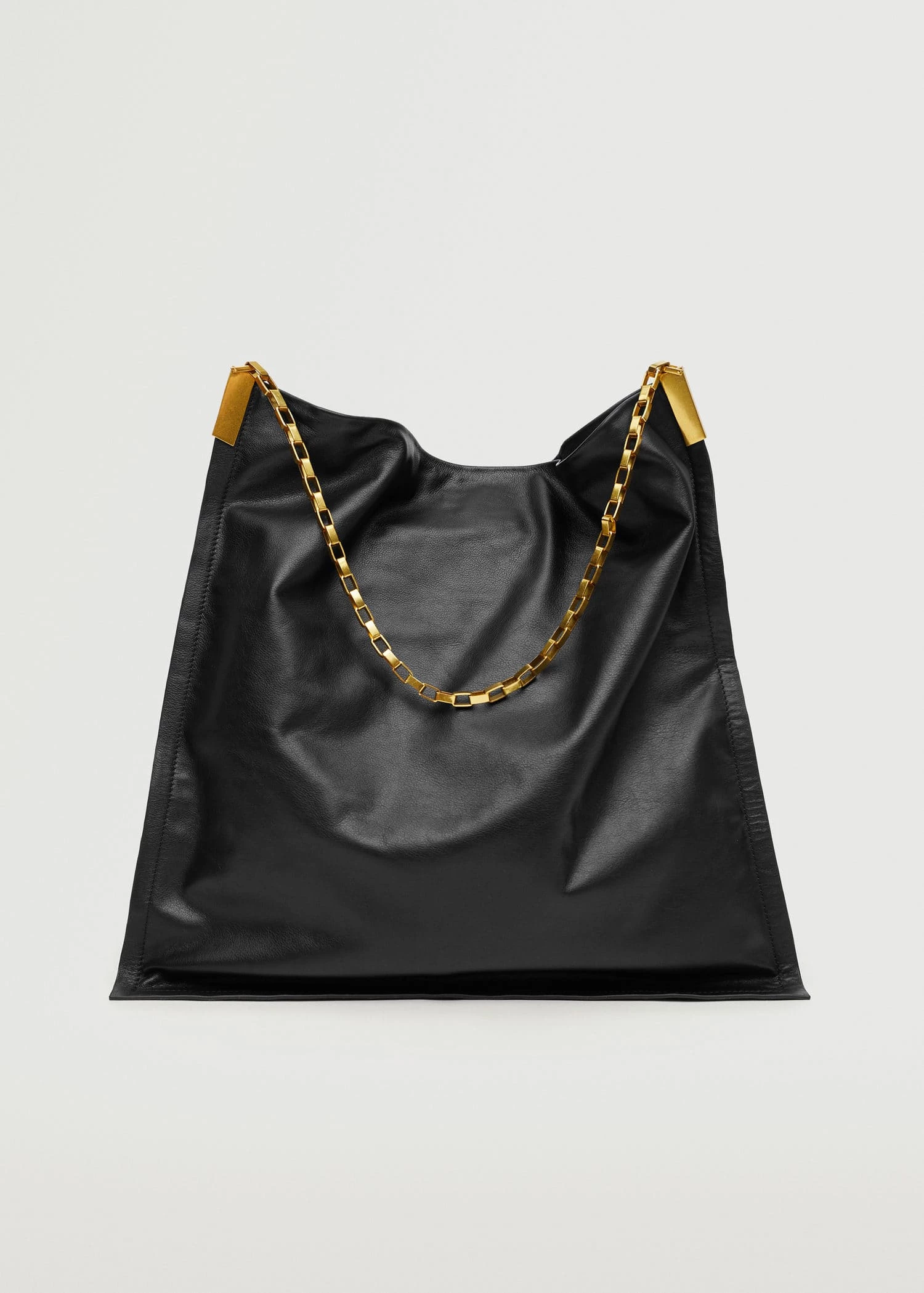 Mango Chain Leather Bag Black 1 Mango Chain Leather Bag Black