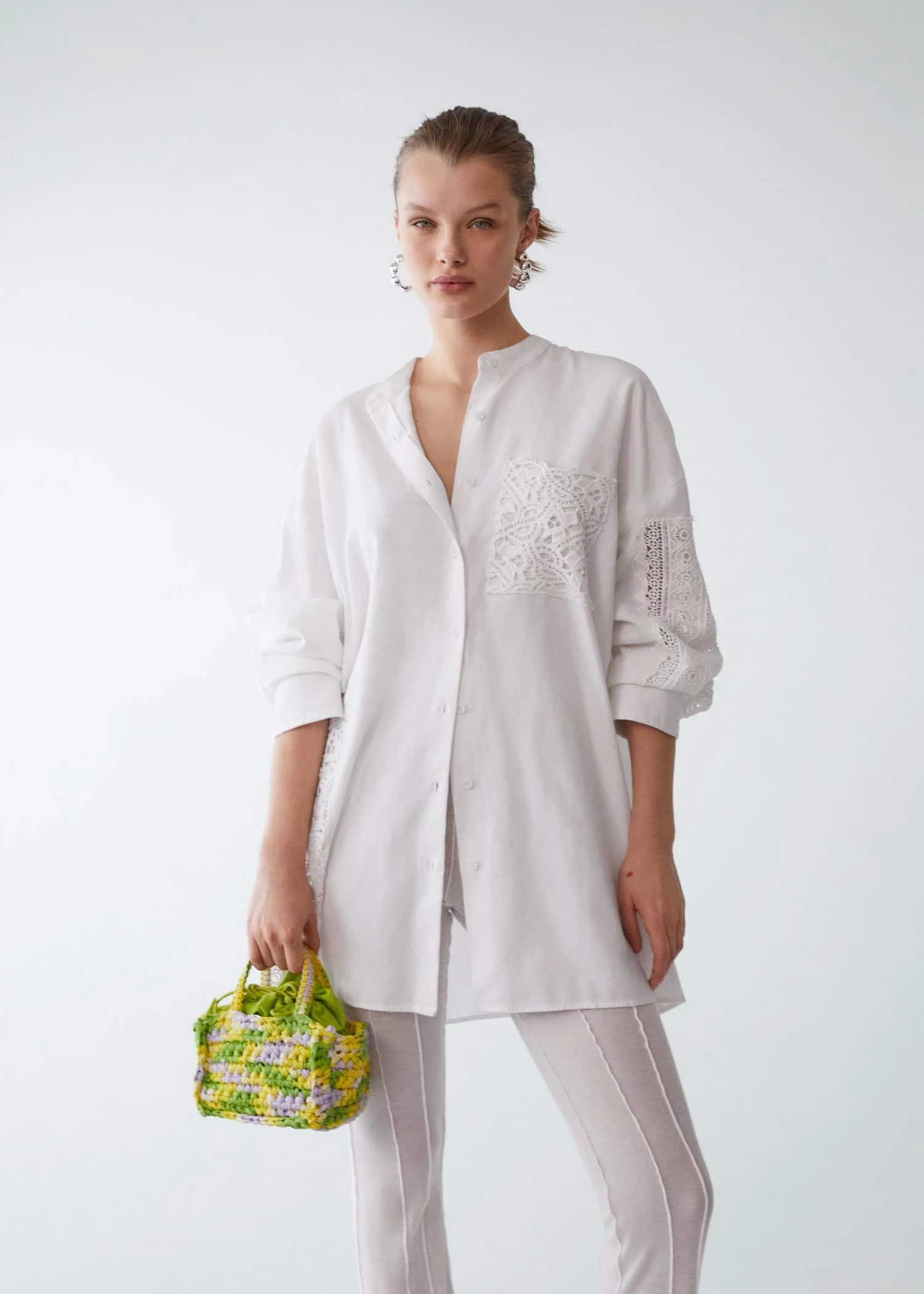 Mango Braided Mini Bag Lime 1 Mango Braided Mini Bag Lime