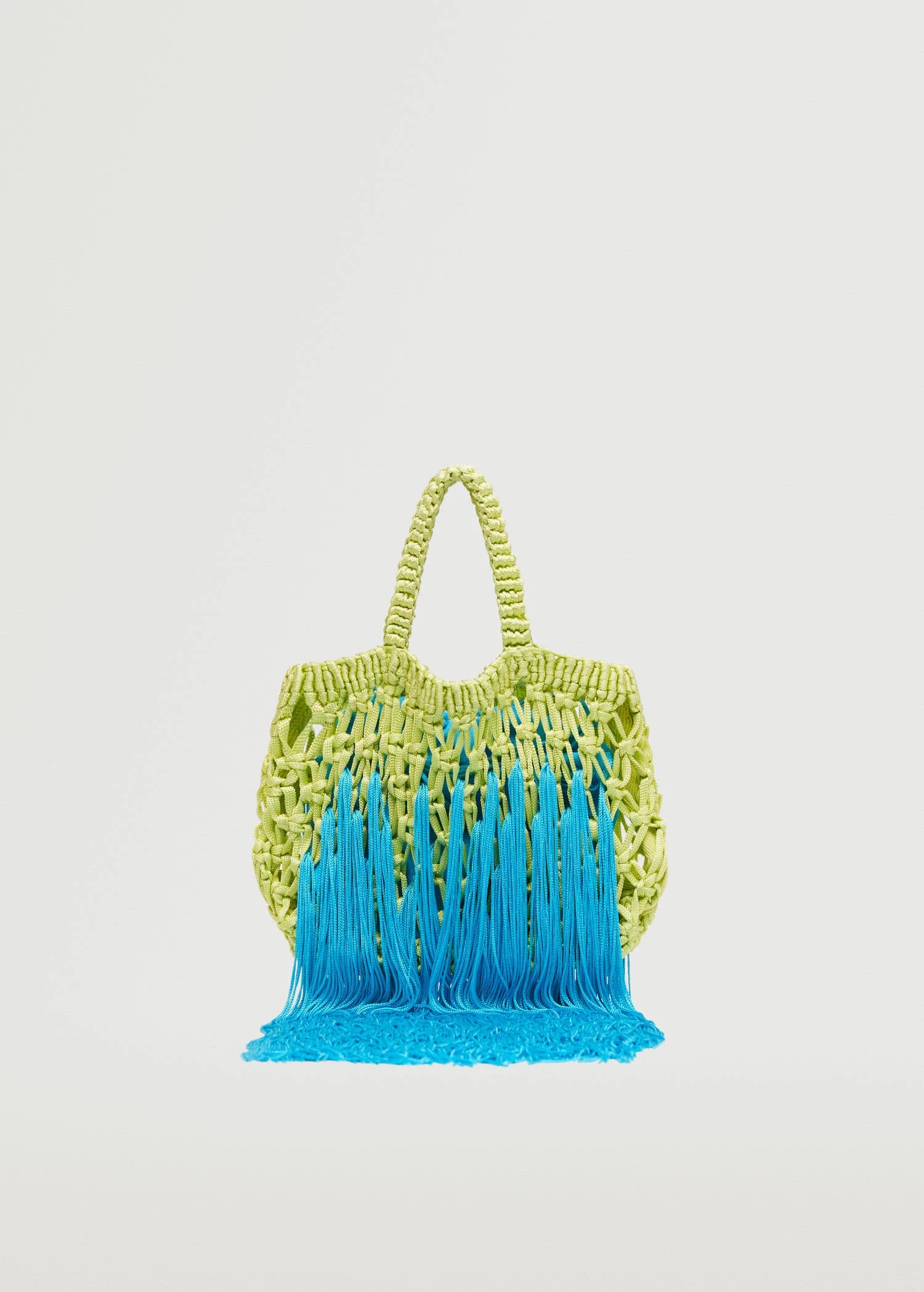 Mango Fringed Handbag Lime 2 Mango Fringed Handbag Lime - Image 2