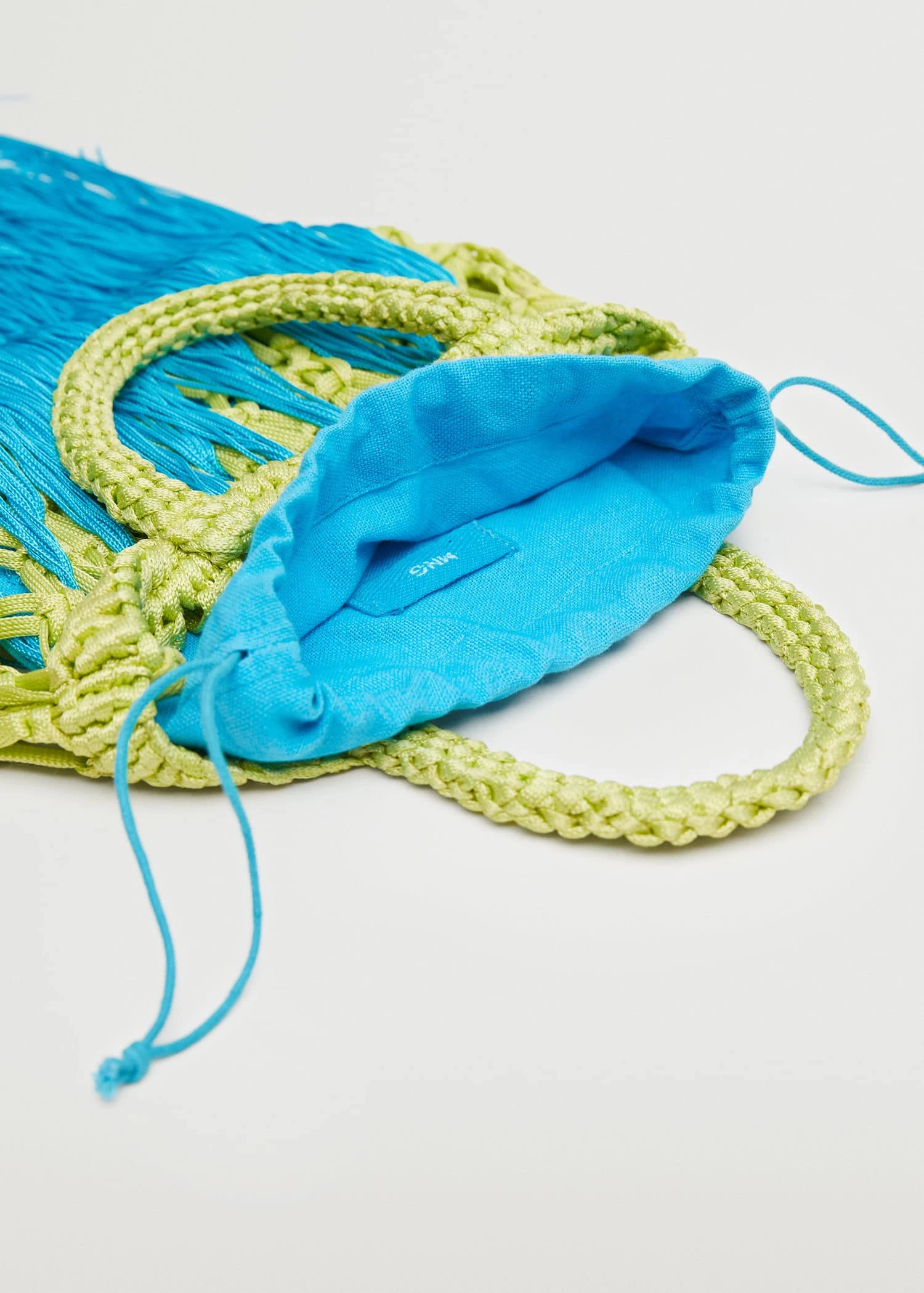 Mango Fringed Handbag Lime 4 Mango Fringed Handbag Lime - Image 4