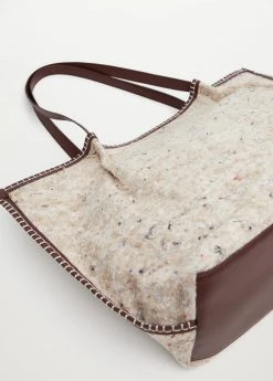 Mango Recycled Fabric Shopper Bag Beige -Mango Bags Sales Store unnamed file 1110