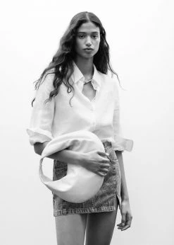 Mango Leather Handbag Black