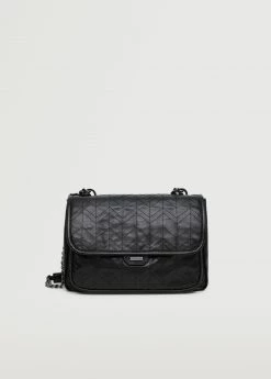 Mango Seam Flap Bag Black