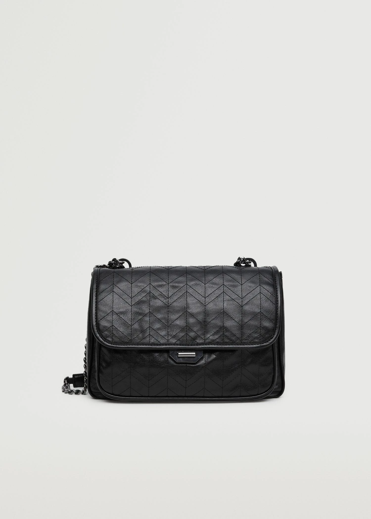 Mango Seam Flap Bag Black 1 Mango Seam Flap Bag Black