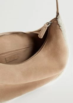Mango Combined Shearling-effect Leather Bag Sand -Mango Bags Sales Store unnamed file 1267