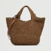 Mango Braided Shopper Bag Chocolate