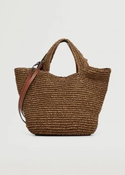 Mango Braided Shopper Bag Chocolate