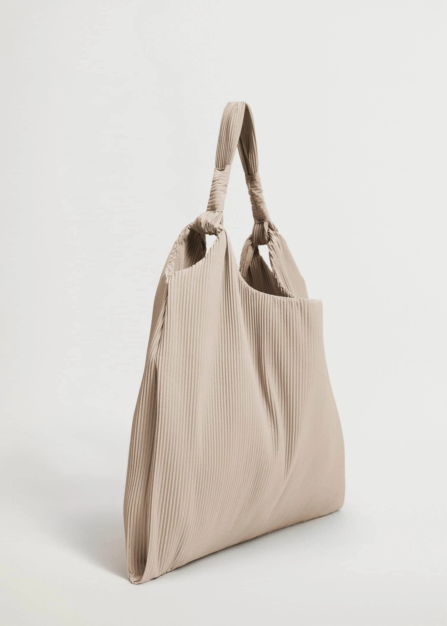 Mango Pleated Bucket Bag Beige 2 Mango Pleated Bucket Bag Beige - Image 2