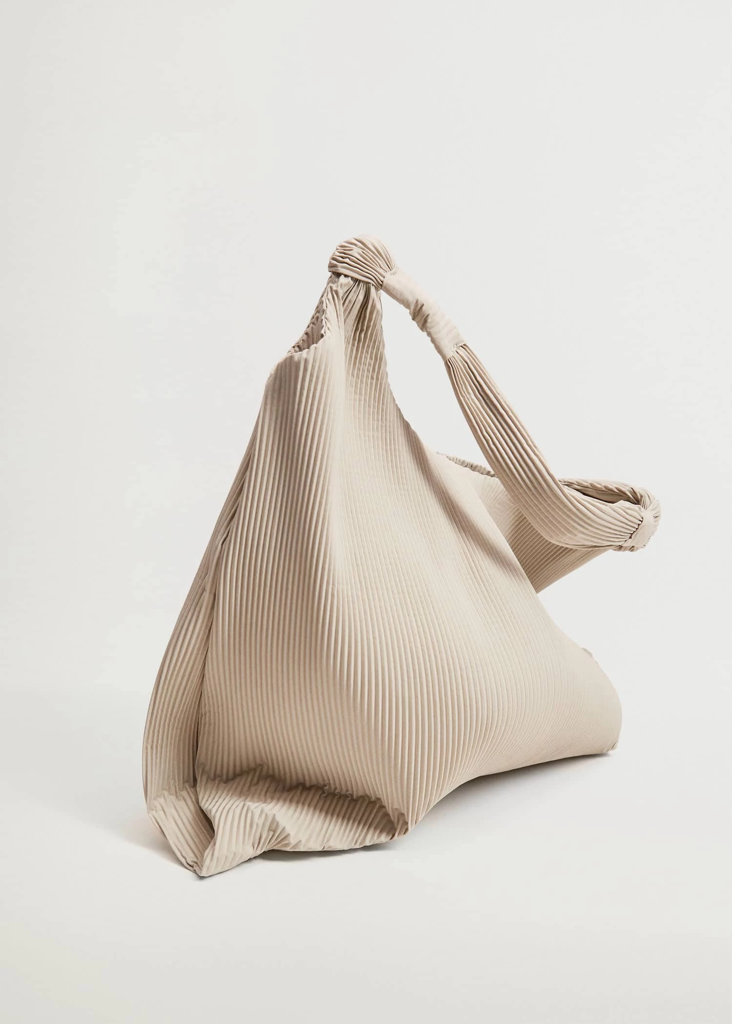 Mango Pleated Bucket Bag Beige 5 Mango Pleated Bucket Bag Beige - Image 5