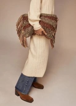 Mango Fringed Handbag Burgundy -Mango Bags Sales Store unnamed file 1376