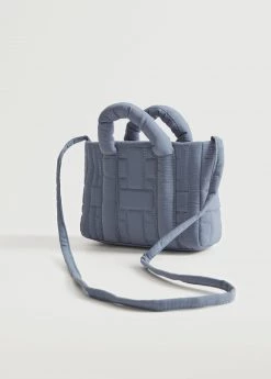 Mango Kids Quilted Shopper Bag Blue