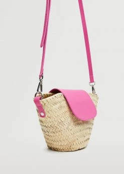 Mango Leather Flap Raffia Bag Fuchsia 14 Mango Leather Flap Raffia Bag Fuchsia -Mango Bags Sales Store unnamed file 140