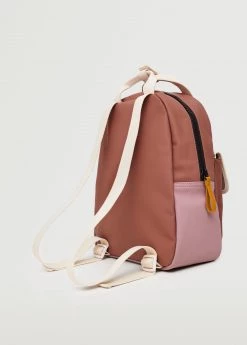 Mango Kids Contrasting Rubber Backpack Pastel Pink