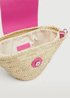 Mango Leather Flap Raffia Bag Fuchsia 15 Mango Leather Flap Raffia Bag Fuchsia -Mango Bags Sales Store unnamed file 141