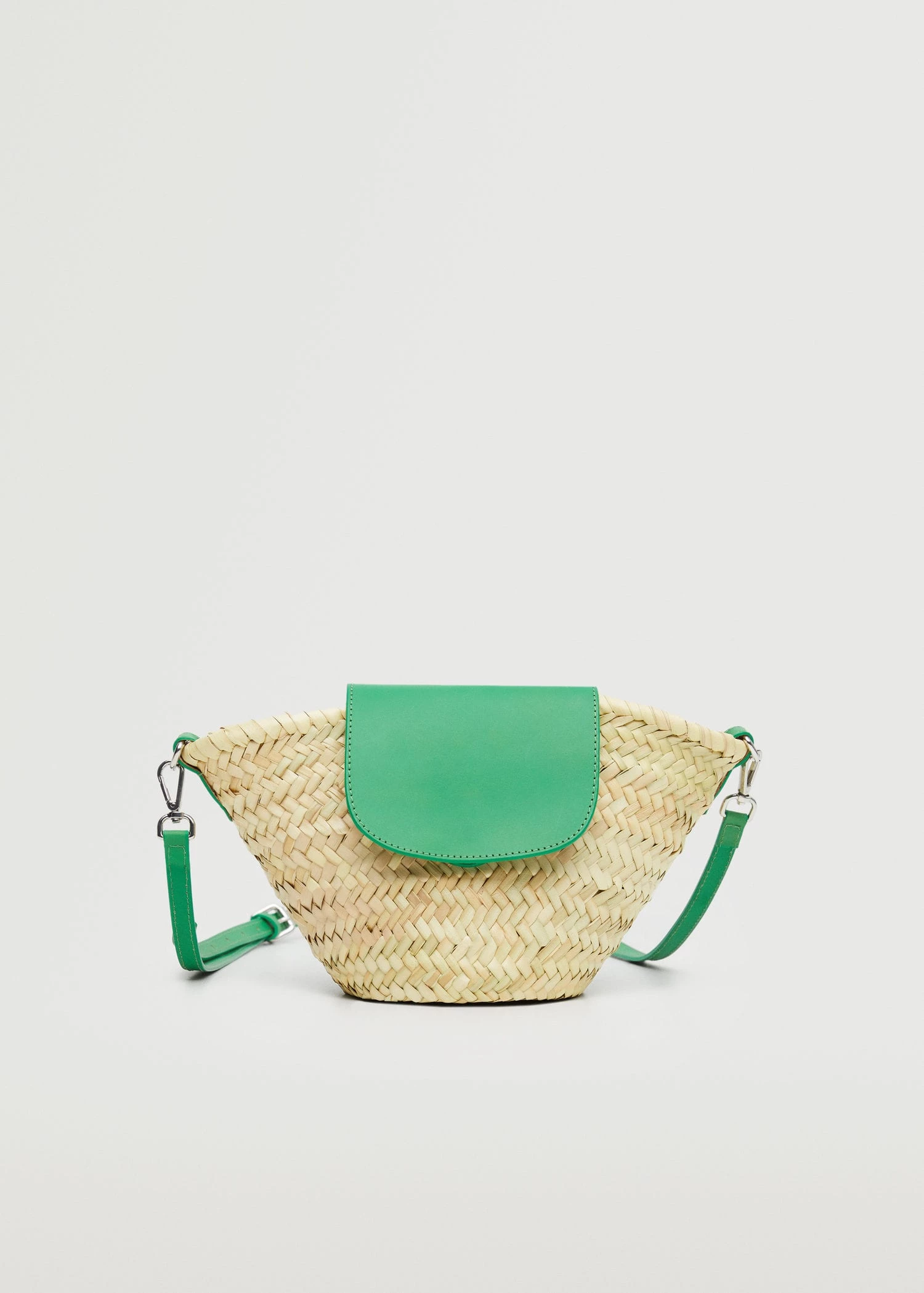 Mango Leather Flap Raffia Bag Fuchsia 7 Mango Leather Flap Raffia Bag Fuchsia - Image 7