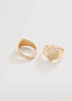 Mango Teen 2-pack Combined Rings Gold