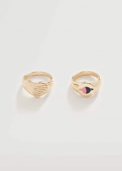 Mango Teen 2-pack Combined Rings Gold -Mango Bags Sales Store unnamed file 1480