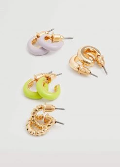 Mango Teen 4-pack Of Hoop Earrings Gold