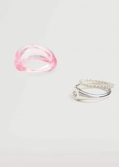 Mango Teen Pack Of 3 Combined Rings Silver