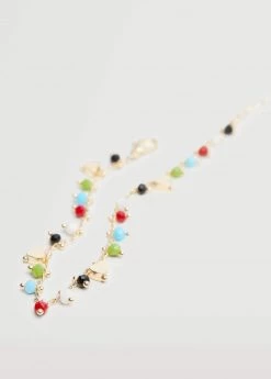 Mango Teen Mixed Bead Anklet Gold