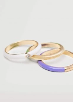 Mango Teen Pack Of 3 Combined Rings White
