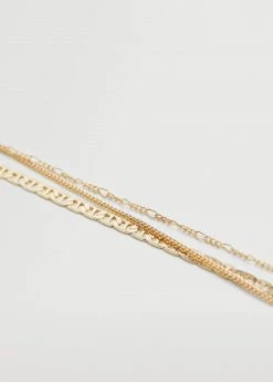 Mango Teen 3-pack Of Necklaces Gold