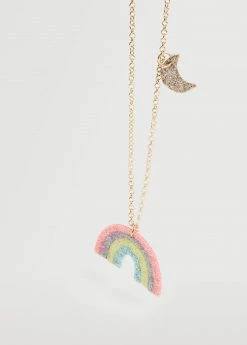 Mango Kids Rainbow Pendant Necklace Gold