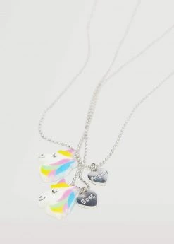Mango Kids Best Friends Necklace 2 Set Silver