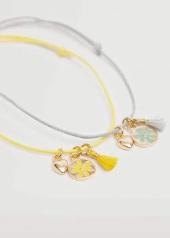Mango Kids 2 Pack Hearts Bracelet Yellow