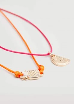 Mango Kids 2 Pack Fruit Bracelet Pastel Green