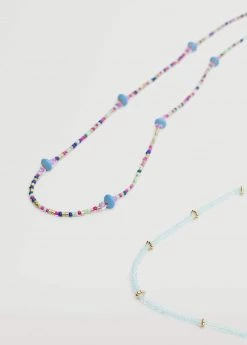 Mango Kids Crystal Necklace Pack Pastel Green