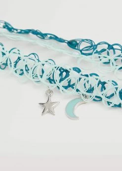 Mango Kids 2 Pendant Chockers Pack Turquoise