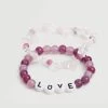 Mango Kids 2-pack Message Bracelets Light/pastel Purple