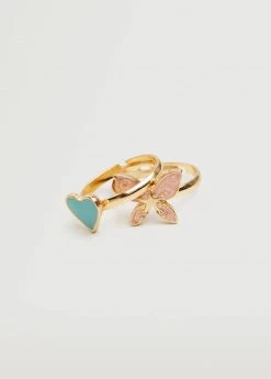 Mango Kids 2-pack Combined Rings Turquoise