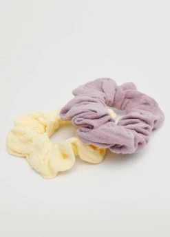 Mango Kids Pack Of 2 Cotton Scrunchies Pastel Yellow