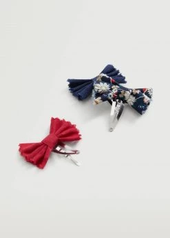 Mango Kids 3 Pack Bow Hairclip Dark Navy