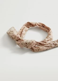 Mango Kids Bow Floral Hairband Pastel Pink