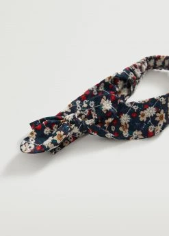 Mango Kids Bow Floral Hairband Dark Navy