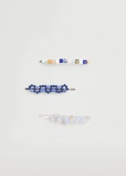 Mango Kids Pack Of 3 Stone Barrettes Blue -Mango Bags Sales Store unnamed file 1792