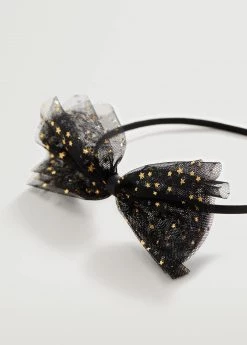 Mango Kids Tulle Bow Headband Black