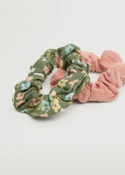 Mango Kids Pack Of 2 Cotton Scrunchies Pink