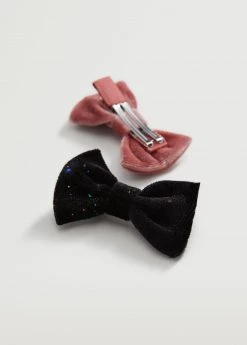 Mango Kids 2 Pack Bow Hairclip Black