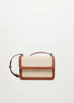 Mango Canvas Crossbody Bag Leather