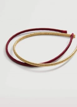 Mango Kids Metallic Headband Pack Burgundy