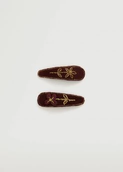 Mango Kids 2-pack Embroidered Pins Burgundy -Mango Bags Sales Store unnamed file 1840
