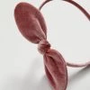 Mango Kids Velvet Bow Hairband Pastel Pink