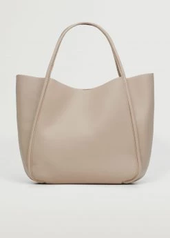 Mango Shopper Bag With Double Handle Ice Grey